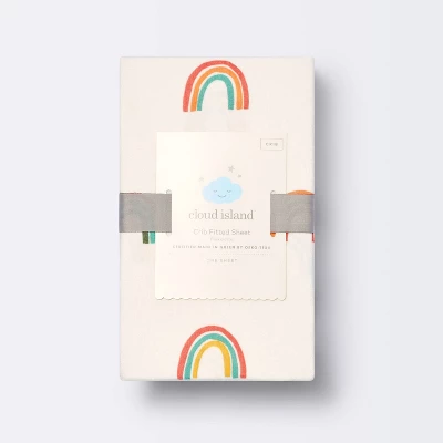 Polyester Rayon Fitted Crib Sheet - Rainbows - Cloud Island™ - Image 3