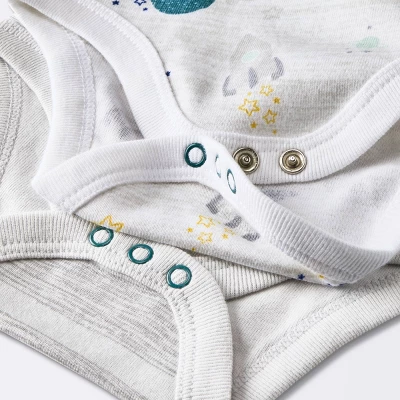 Baby 4pk Short Sleeve Bodysuit - Cloud Island™ Blue - Image 3