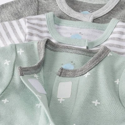 Baby 3pk Basic Romper - Cloud Island™ Gray Preemie - Image 2