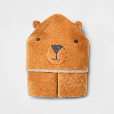 Baby 6pk Bear Bath Towel - Cloud Island™ Brown - Image 2