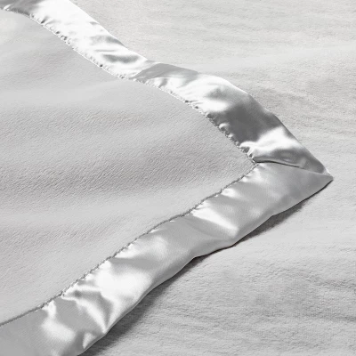 Solid Satin Edge Plush Blanket - Cloud Island™ Gray - Image 2