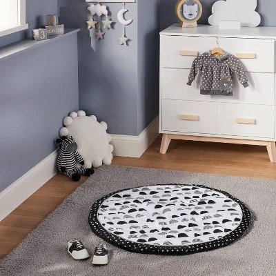 Round Activity Playmat Scallop - Cloud Island™ Black/White