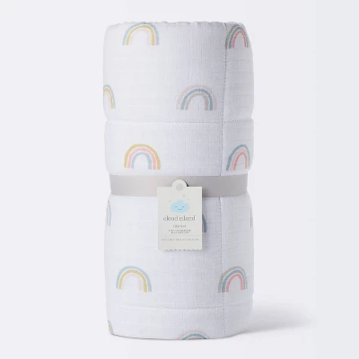 Muslin Quilt Baby And Toddler Blanket - Rainbow - Cloud Island™ - Image 3
