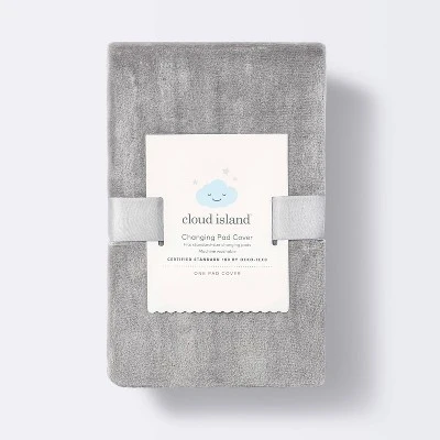 Velvet Polyester Spandex Changing Pad Cover - Dark Gray - Cloud Island™ - Image 2