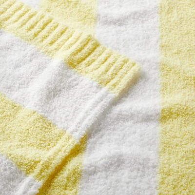 Chenille Stripe Baby Blanket - Yellow And White Stripes - Cloud Island™ - Image 2