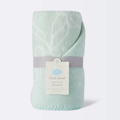 Plush Baby Blanket - Green Line Floral - Cloud Island™ - Image 3