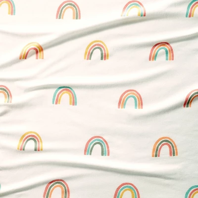 Polyester Rayon Fitted Crib Sheet - Rainbows - Cloud Island™ - Image 2