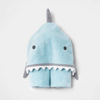 Baby Boys' Critter Shark Hooded Towel - Cloud Island™ Blue