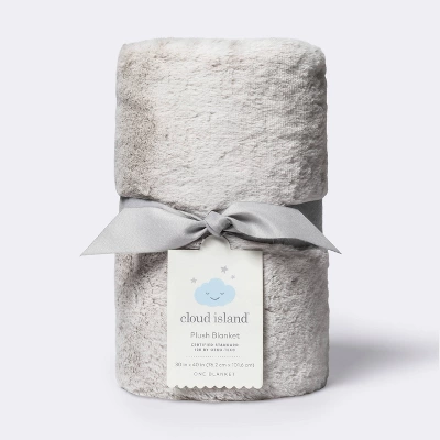 Solid Satin Edge Plush Blanket - Cloud Island™ Gray - Image 3